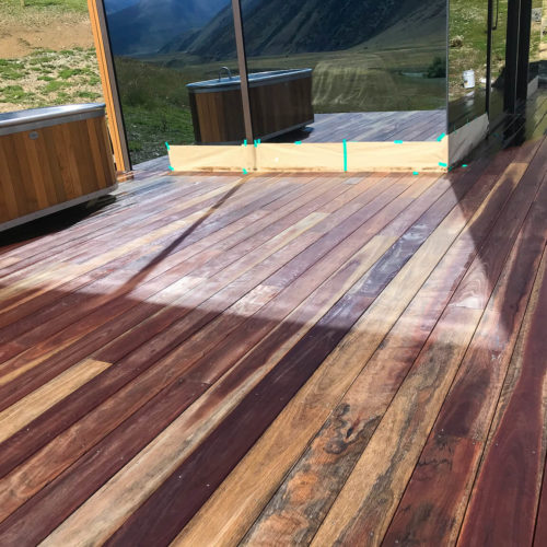 MJS Painters can apply non slip clear coat on decking timber