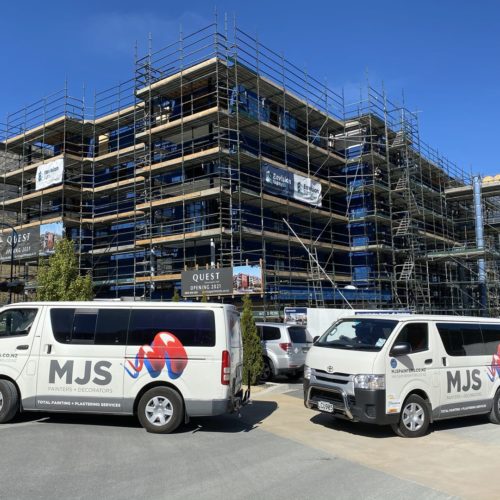 An in construction shot of the Quest Apartments in Wanaka, Queenstown where we did interior and exterior painting